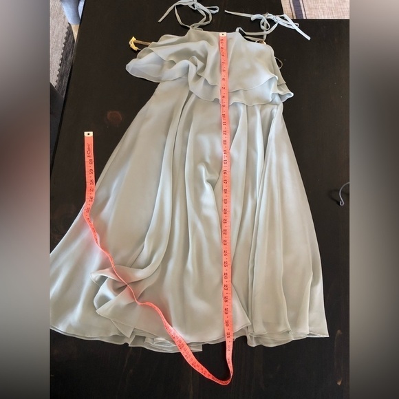 Jenny Yoo Morning Mist Flutter Dress Square Neck 6 Bridesmaid Wedding Knee Lengt - Picture 10 of 12